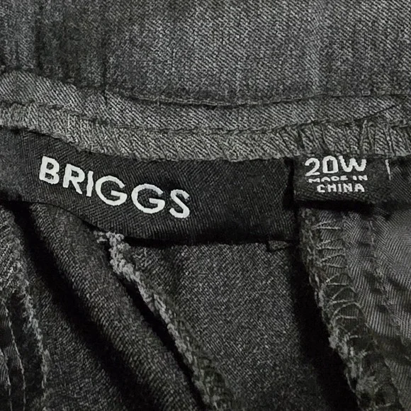 Briggs New York Charcoal Trousers Dress Pant Comfy 20W /0025 - Picture 2 of 3